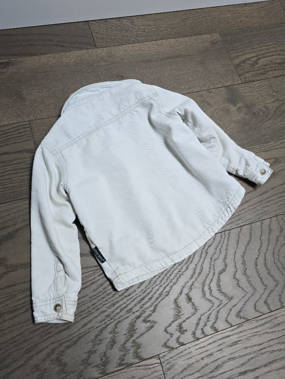 Little Bipsy Unisex Light Wash Denim Shacket 3T-4T - Picture 4 of 6